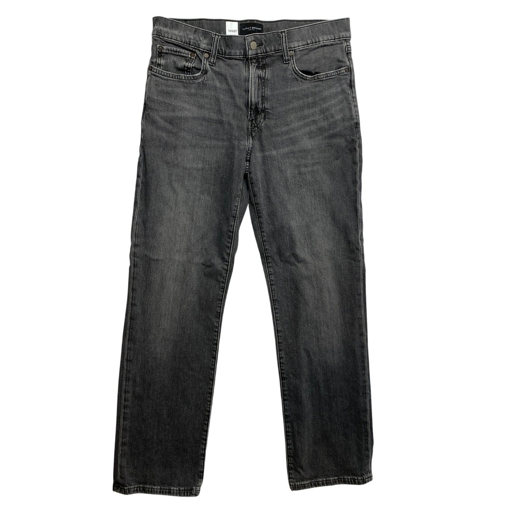 Lucky Brand Jeans Mens 32x30 Black Straight Leg Faded Stretch Denim